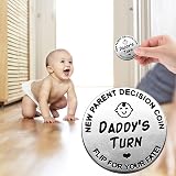 Rowwait Huishi Funny Decision Coin for New Parents Stainless Steel Silver view 4