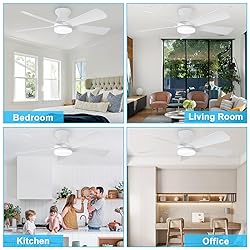 Depuley Modern Ceiling Fan with Light: 42-Inch