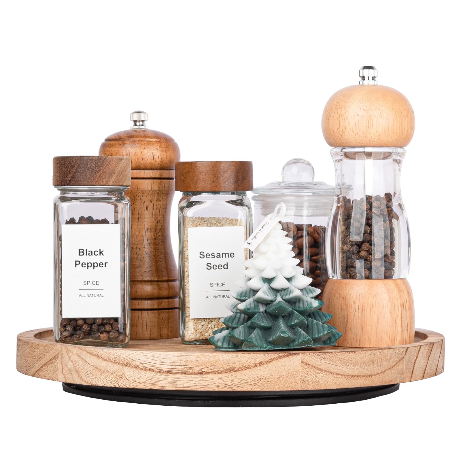 Wood Lazy Susan Organizer Kitchen Turntable for