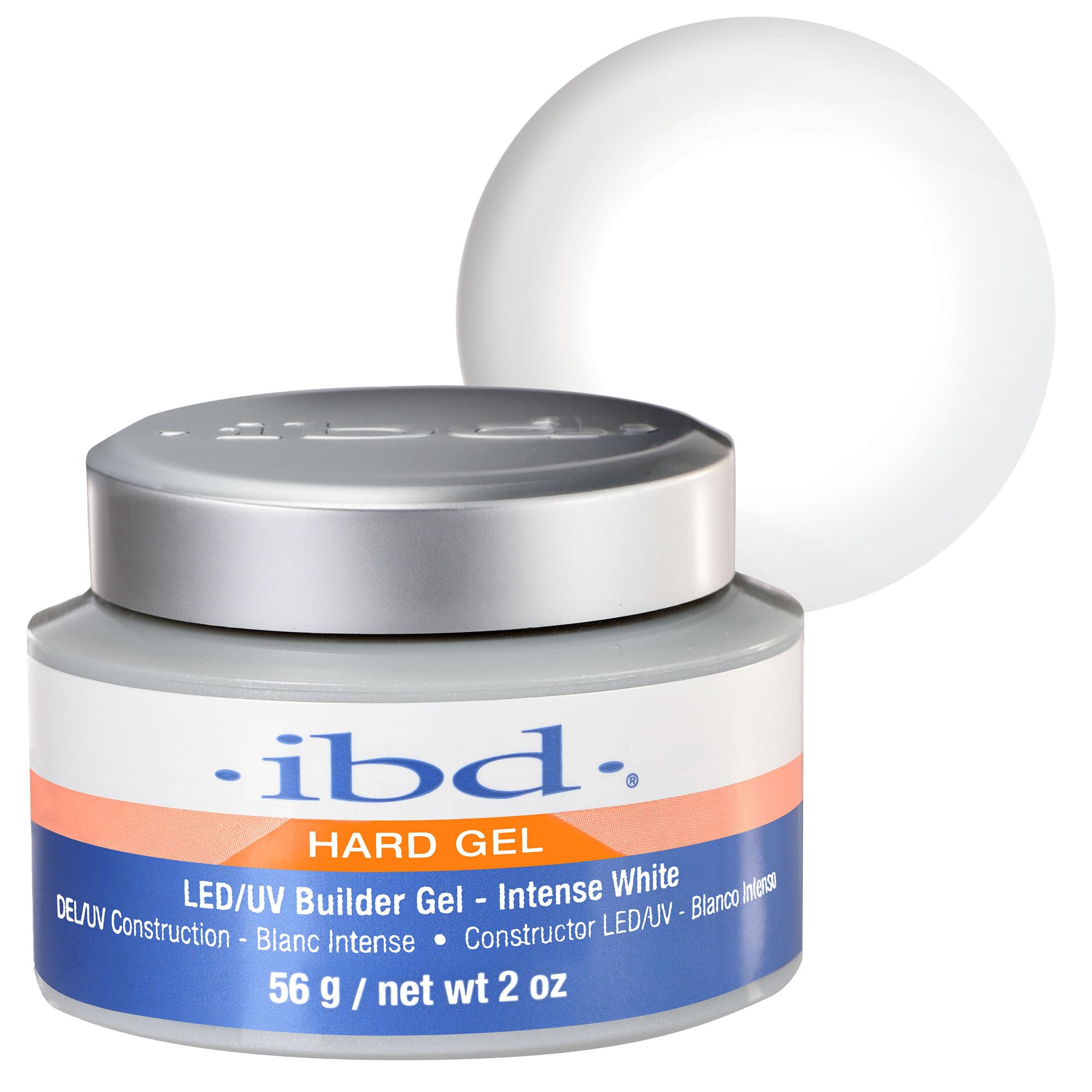 IBD Hard Gel - LED/UV Builder Gel Intense White, 1 pack (1 x 56 g) - MADE IN USA - Nail building at home - without appointments and noisy nail salons