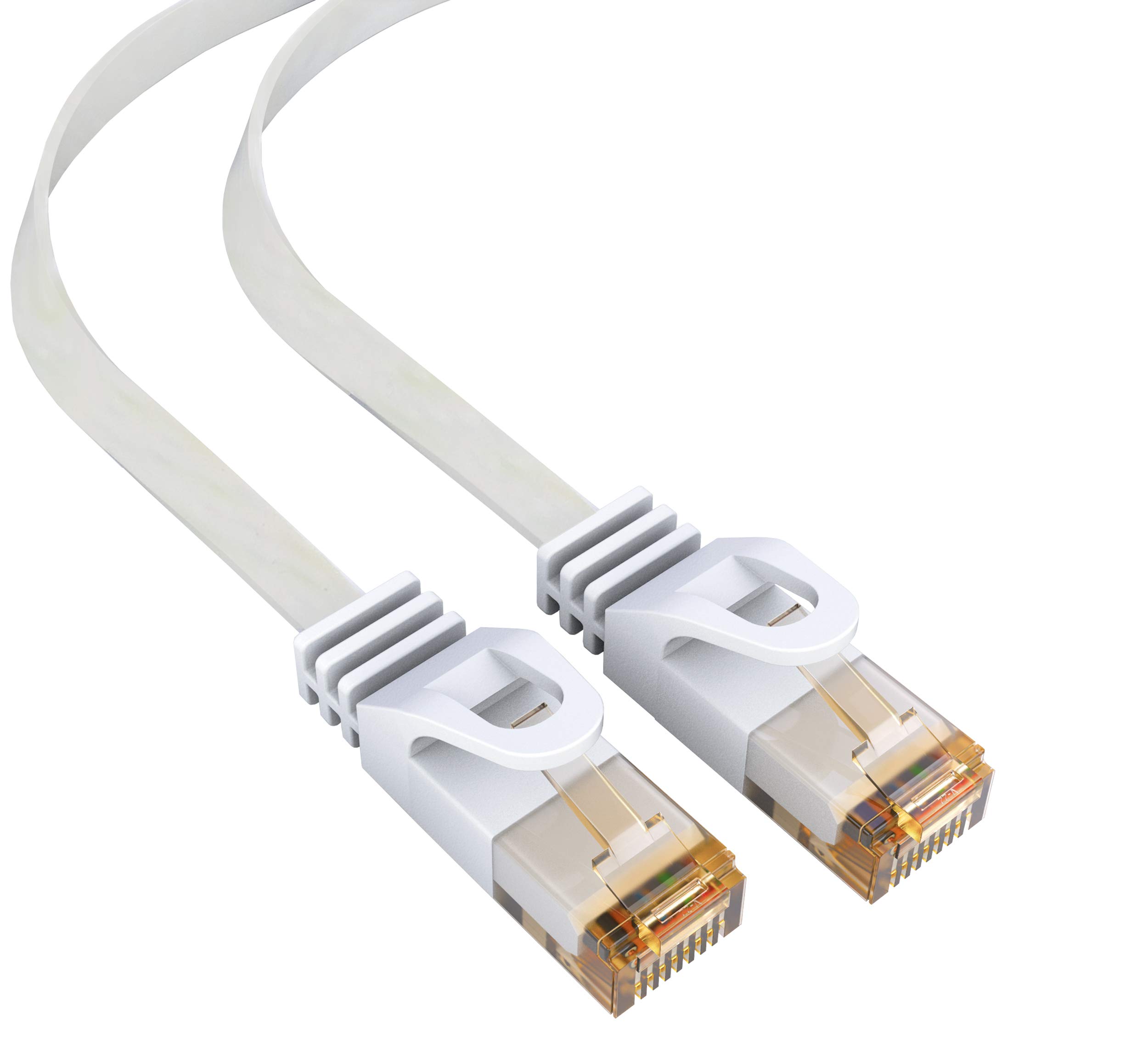 mumbi LAN Cable 10 m CAT 6 Network Cable Flat Cable CAT6 Ethernet Cable Patch Cable RJ45 10 m White