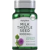 Piping Rock Milk Thistle Supplement | 3000 mg | 100 Quick Release Capsules | Concentrated Herbal Extract | For Men and Women | Non-GMO, Gluten Free