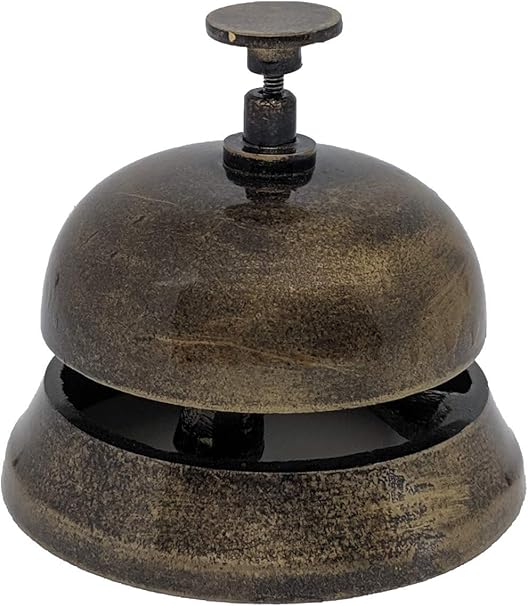 VINTAGE Antique Brass Reception Bell for Hotel Counter top and
