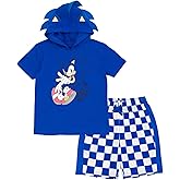 SEGA Sonic the Hedgehog Cosplay T-Shirt and Mesh Shorts Outfit Set Little Kid to Big Kid