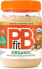 PBfit Organic Peanut Butter Powder 8 Oz, Peanut Spread with 7g Protein | Real Roasted Organic Peanuts, Gluten-Free, 60 Calori