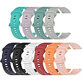 FitTurn 10 Pack Bands Compatible with Amazfit Bip 6/Bip 5 Watch for Women Men, Soft Colorful Bands Silicone Adjustable Sport Replacement Strap Wristband Bracelet Sport Strap for Amazfit Bip 6/Bip 5 GPS Smart Watch