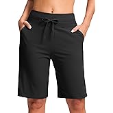 G GRADUAL Bermuda Shorts for Women with Pockets 10" Knee Length Womens High Waisted Long Shorts for Walking Athletic Workout