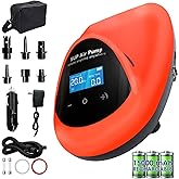 Tonsim Rechargeable Paddle Board Electric Pump, 20 PSI SUP Pump with 4 Preset Modes, Dual-Stage Inflation & Deflation, 12V DC Car Connector, Auto Shut-Off for Paddle Boards, Kayaks and Tents