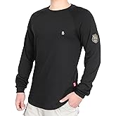 BOCOMAL FR Shirt 7oz Heavyweight Flame Resistant Shirts for Men Fire Retardant Long Sleeve Crew Work Shirts CAT2