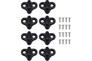 SPYMINNPOO Kayak Lashing Hooks, 8PCS Nylon J Shape Hooks with Dual Hole Mounting Design for Kayaks Canoes and Boats