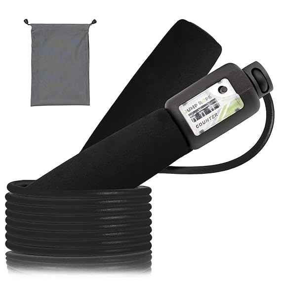 Springseil, SZPLUS verstellbares Springseil mit sichtbares Zählwerk und komfortablen Griffe für Seilspringen, CrossFit und Fi