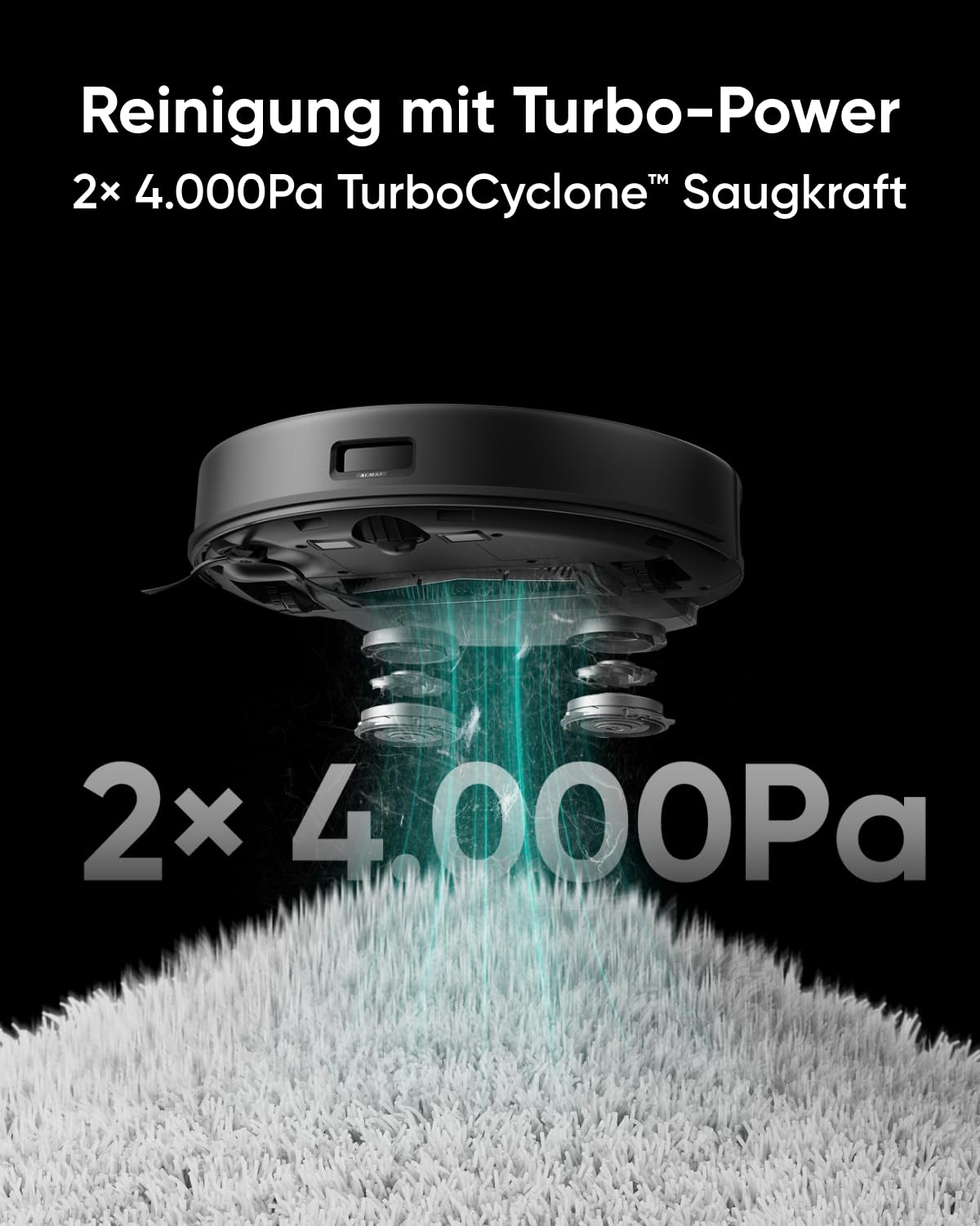 eufy X8 Pro Saugroboter mit Absaugstation & Wischfunktion, Twin-Turbine 2× 4.000Pa Saugkraft, Entwirrungs-Bürste, iPath Laser-Navigation, ideal für Hartböden & Teppiche 3