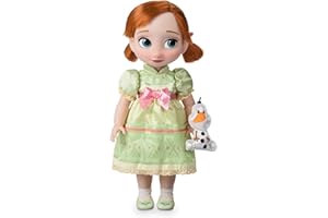 Disney Store Official Animators' Collection Anna Doll, Frozen, 16 Inches, Includes Olaf with Molded Details, Fully Posable Toy in Satin Dress - Suitable for Ages 3+ Toy Figure