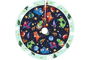 ODFOVOWO Christmas Dinosaur Christmas Tree Skirt Xmas Tree Mat Halloween Christmas Tree Ornaments Decorations Holiday Party Indoor Outdoor 36"