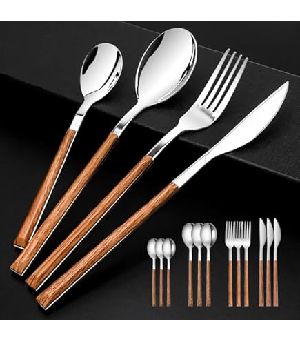 Amazon.com: Lucky Wood Ami Dinner Cutlery Set, 10 Pieces, Knives
