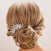 Aimimier Peacock Crystal Hair Side Combs Vintage Rhinestone Long Teeth Hair Clip Pins Decorative Flower Combs Bridal Wedding Hair Accessories for Women and Girls(Blue)