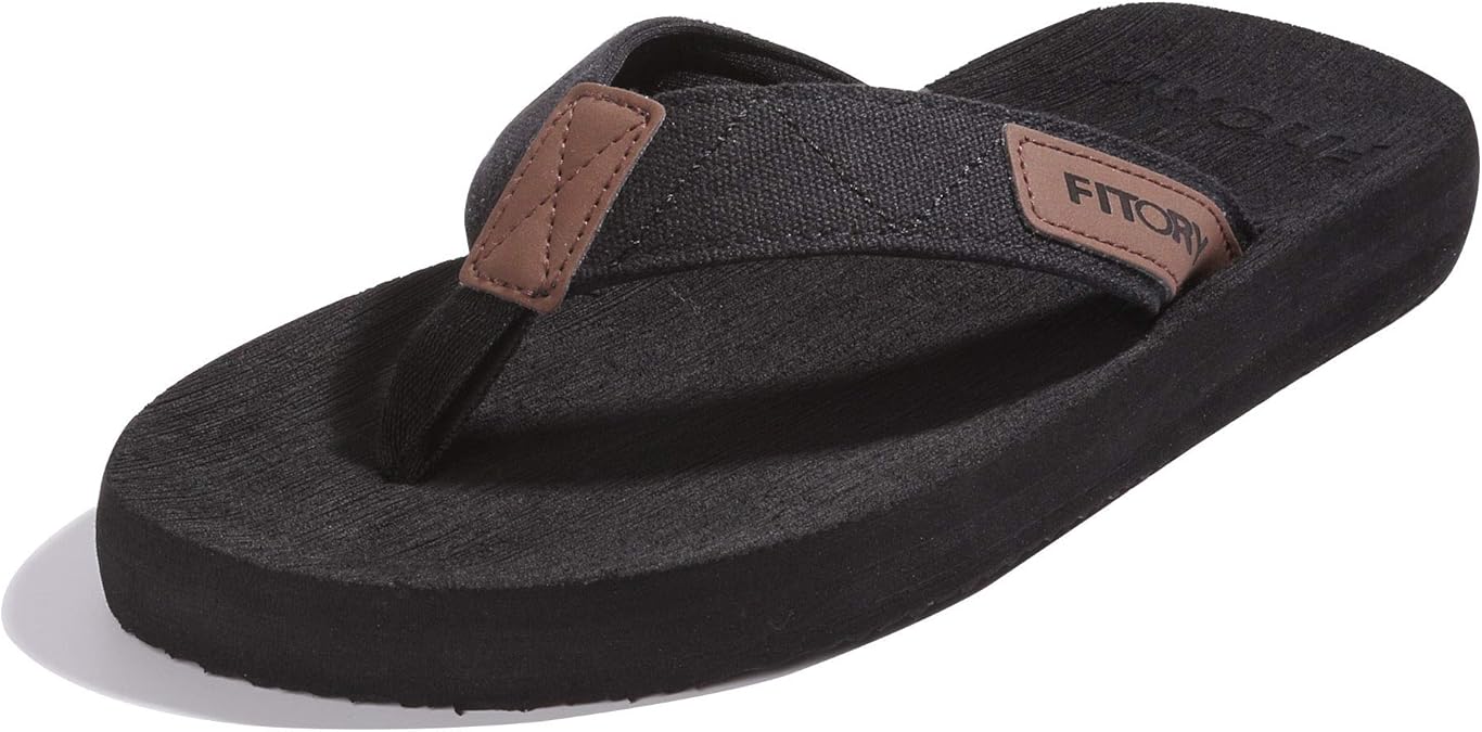 FITORY Men's FlipFlops Arch Support Thongs Comfort Slippers for Beach