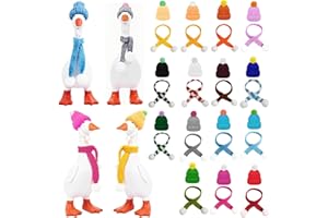 30Pcs Desk Goose Outfits with Hats & Scarves, Assorted Miniature Knit Clothes for 7 inch Desktop Goose Statue Clothes | Adjus