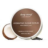 Deep Steep Sugar Scrub, Vanilla Coconut, 8oz &ndash; Exfoliating Body Scrub | Exfoliating Body Scrub, Shea Butter, Argan Oil, Vegan, Clean Beauty, Smooth, Soft and Nourished Skin