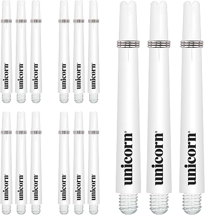 Unicorn Dart Shafts Gripper 3 Value Pack White Nylon 15 Stems Medium 44.2 mm