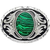 YOQUCOL Vintage American Western Cowboy Turquoise,Stone Belt Buckle for Men