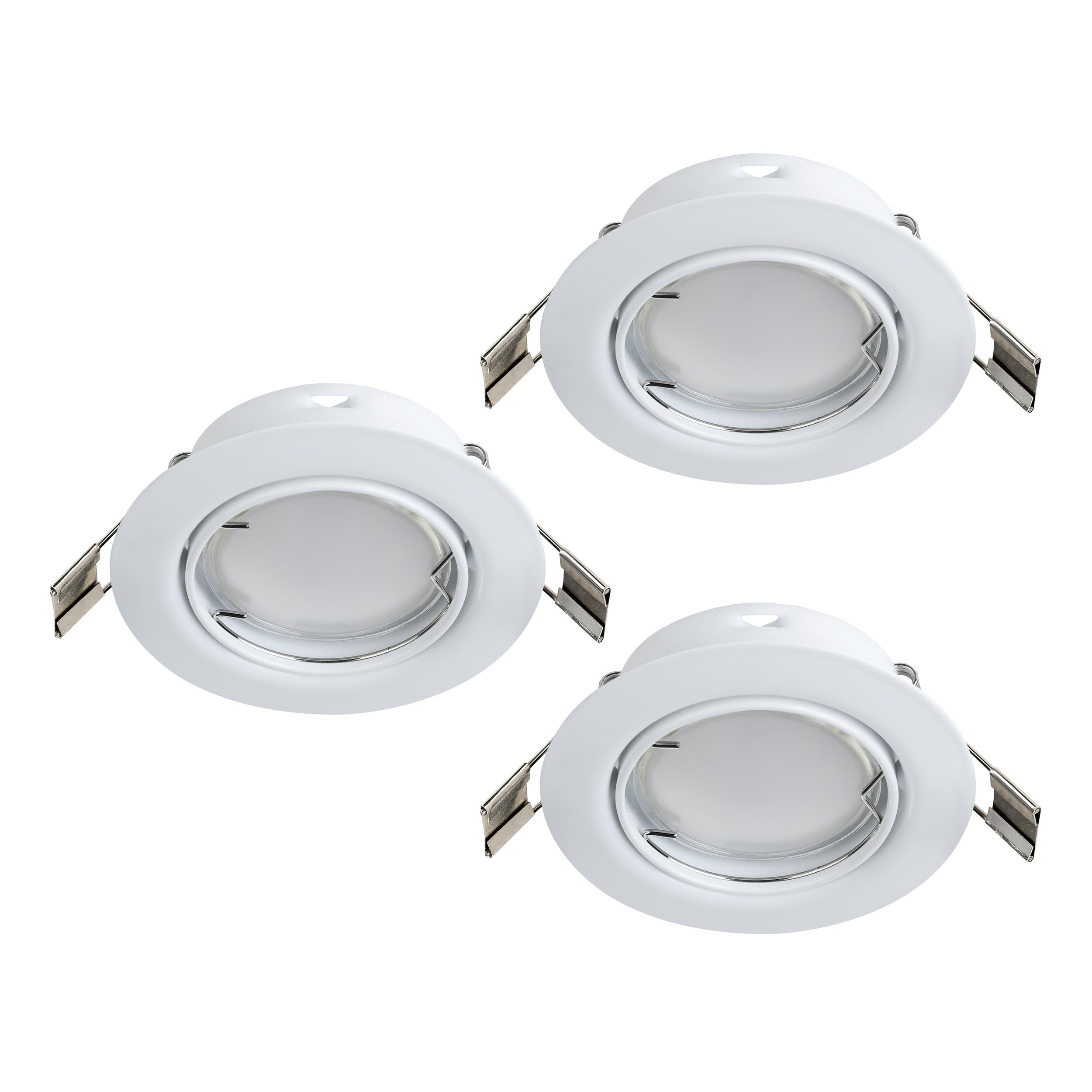 Eglo 3-piece recessed Spotlight Set Peneto, Steel Spots in White, 3 recessed Lights with GU10 Socket, LED Bulbs Included, Flat spot, Ø 7.8 cm