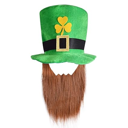 st patricks day hat and beard