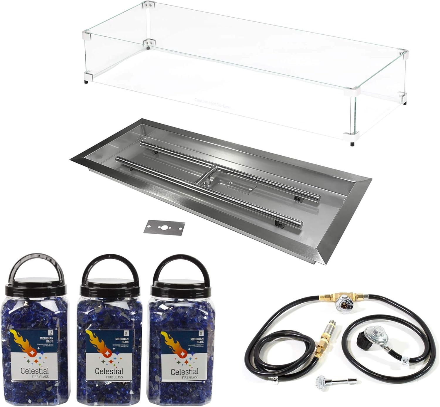 Celestial Fire Glass 30" x 10" Dropin Burner Pan, 150k BTU