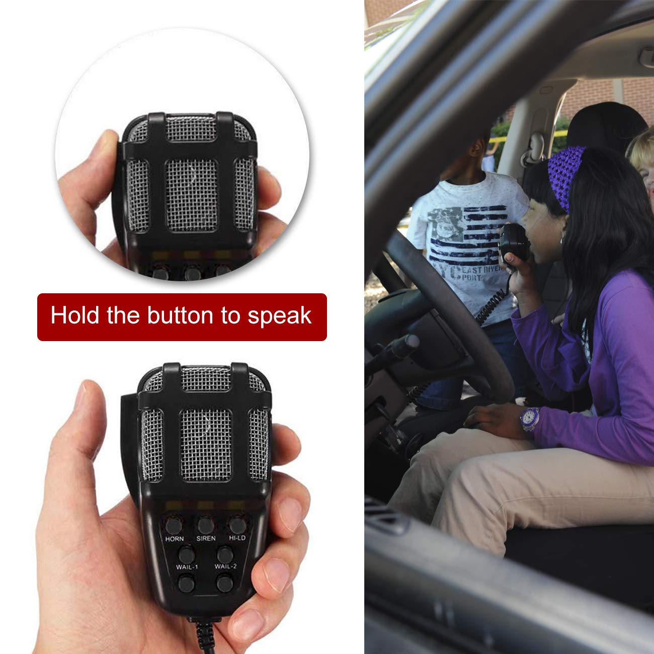 PARTOL Car PA System Truck Siren Horn 7 Tone Sound With Mic PA Speaker