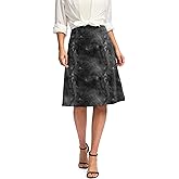 Viodia 25" Knee Length Skorts Skirts for Women with Zipper Pockets Stretchy Modest Aline Midi Skort for Casual Summer Travel