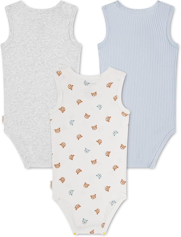 Strappy Bodysuit (3-Pack) Baby Boy Grey