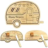 Nianjida Camping Cutting Board and Knife Set, 11.8" X 9.3" Camping Lover Gifts for Women, RV Kitchen Decoration, Serving Tray for House Warming Gifts New Home Decor, Thanksgiving, Christmas, RV Gifts