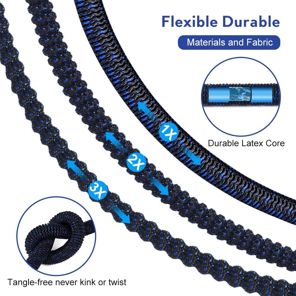 SANSUNTEK 50FT Garden Hose Expandable Water Hose with 10 Function Spray Nozzle, Durable 3/4 Solid Brass Lightweight Flexible Garden Water Hose, Strength Stretch Fabric 3750D Retractable Hose (50FT) : Garden & Outdoor