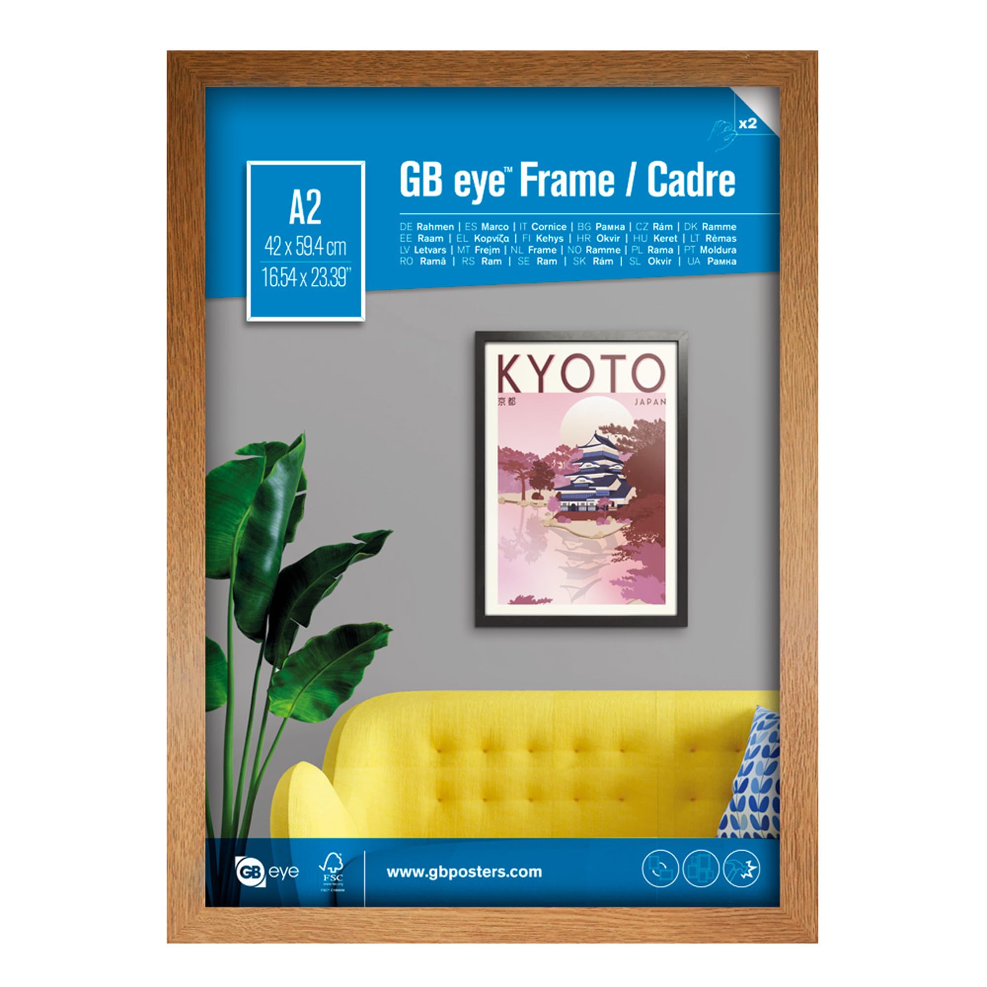 GB eye Contemporary Wooden Oak Picture Frame - A2-42 x 59.4cm