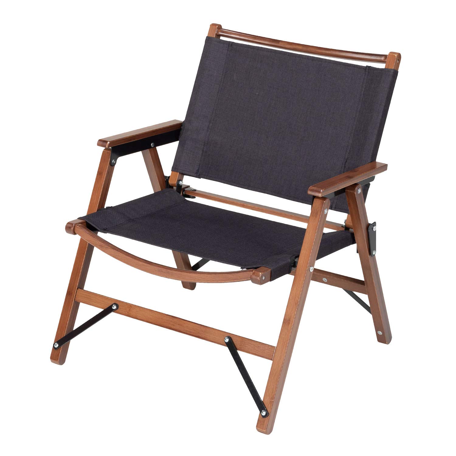 BUNDOK(バンドック) ロースタイル チェア BAMBOO ブラック BD-114BK 折りたたみ式 天然素材 A.ブラック (BD-114BK)商品画像