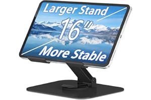 TAPMEI Metal Tablet Stand, Adjustable 360° Rotation Tablet Holder Compatible with 4-16" Tablet Such as iPad Pro Air, iPad min