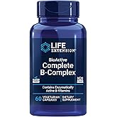 Life Extension BioActive Complete B-Complex, 60 Vegetarian Capsules | Complete B Complex for Heart, Brain &amp; Nerve Support with Healthy Energy &amp; Metabolism in Vegetarian Capsules