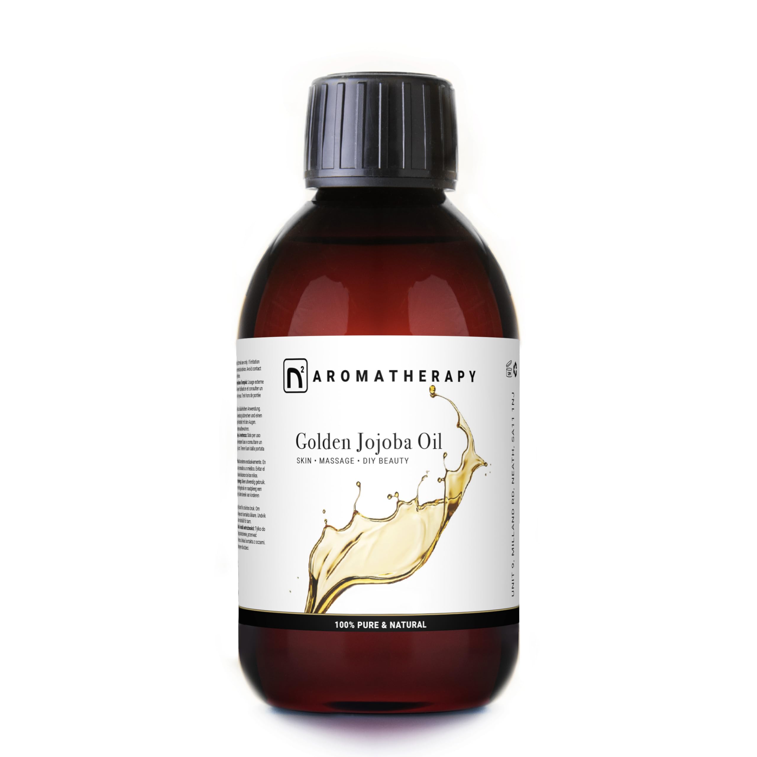 n2 Aromatherapy Jojoba Oil - 225 millilitre - for Hair Growth, Skin, Massage, Face, Nails, Scalp, Body, DIY Beauty and Aromatherapy