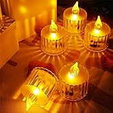 HAIDOLIANG Tea Lights Candles Battery Operated,LED Flameless Electric Faker Votive Tealight Candles for Wedding, Birthday, Table Centerpiece Halloween Christmas Decorations (12)