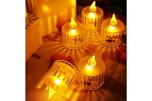 48 Pack Bright Tea Lights Battery Operated, LED Warm Yellow Fake Flameless Candles, Used for Christmas, Wedding, Party, Festi