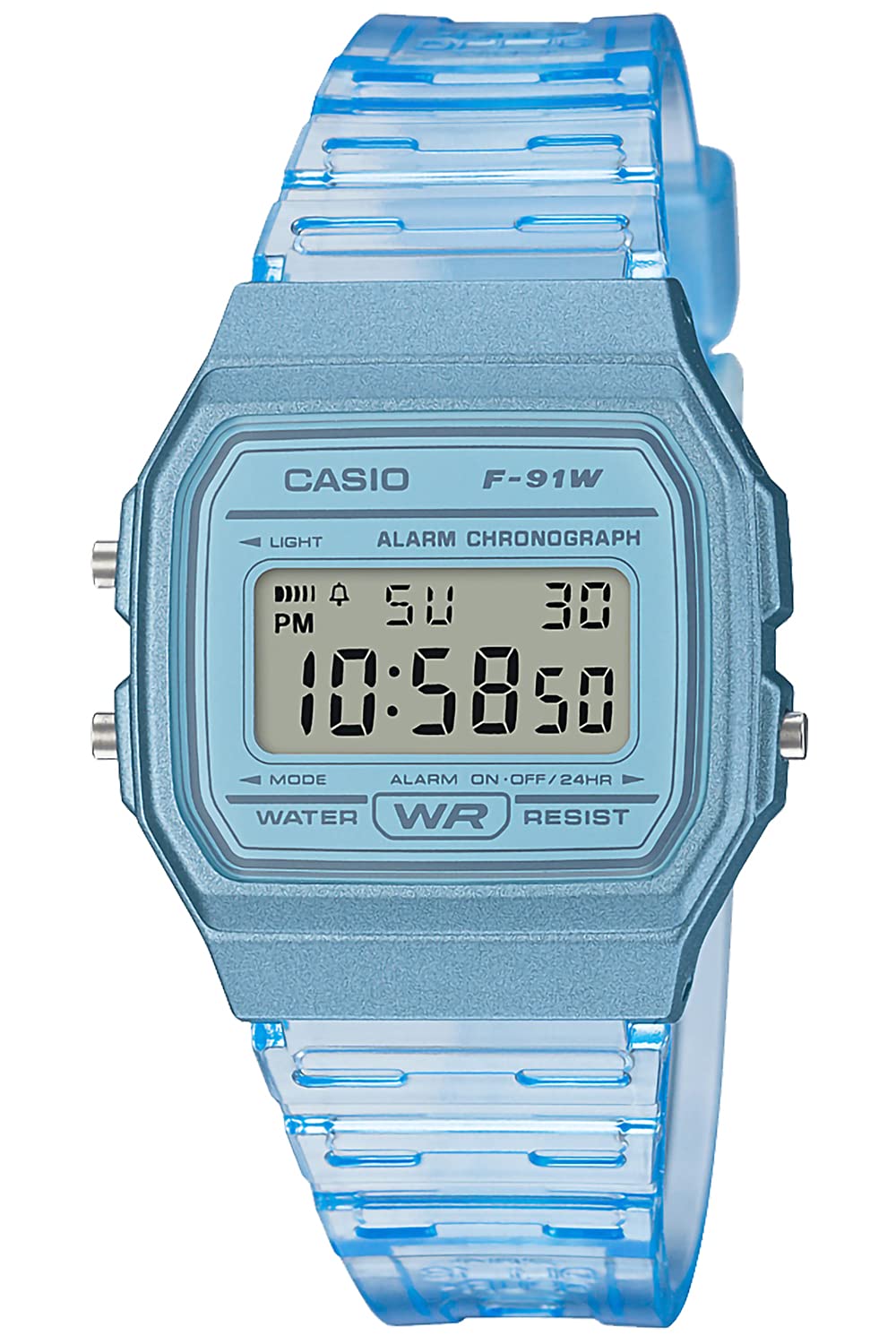 CASIO(カシオ) Digital Wristwatch, Resin, Clear, blue (clear blue), 1 piece, Waterproof