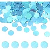 uxcell 1250 PCS Flat Round Sequins, 10mm/0.4 Inch Large Sequins for Craft Resin Gradient AB Azure Loose Sequins Paillettes with Single Holes for DIY Crafts Sewing Embroidery Clothing