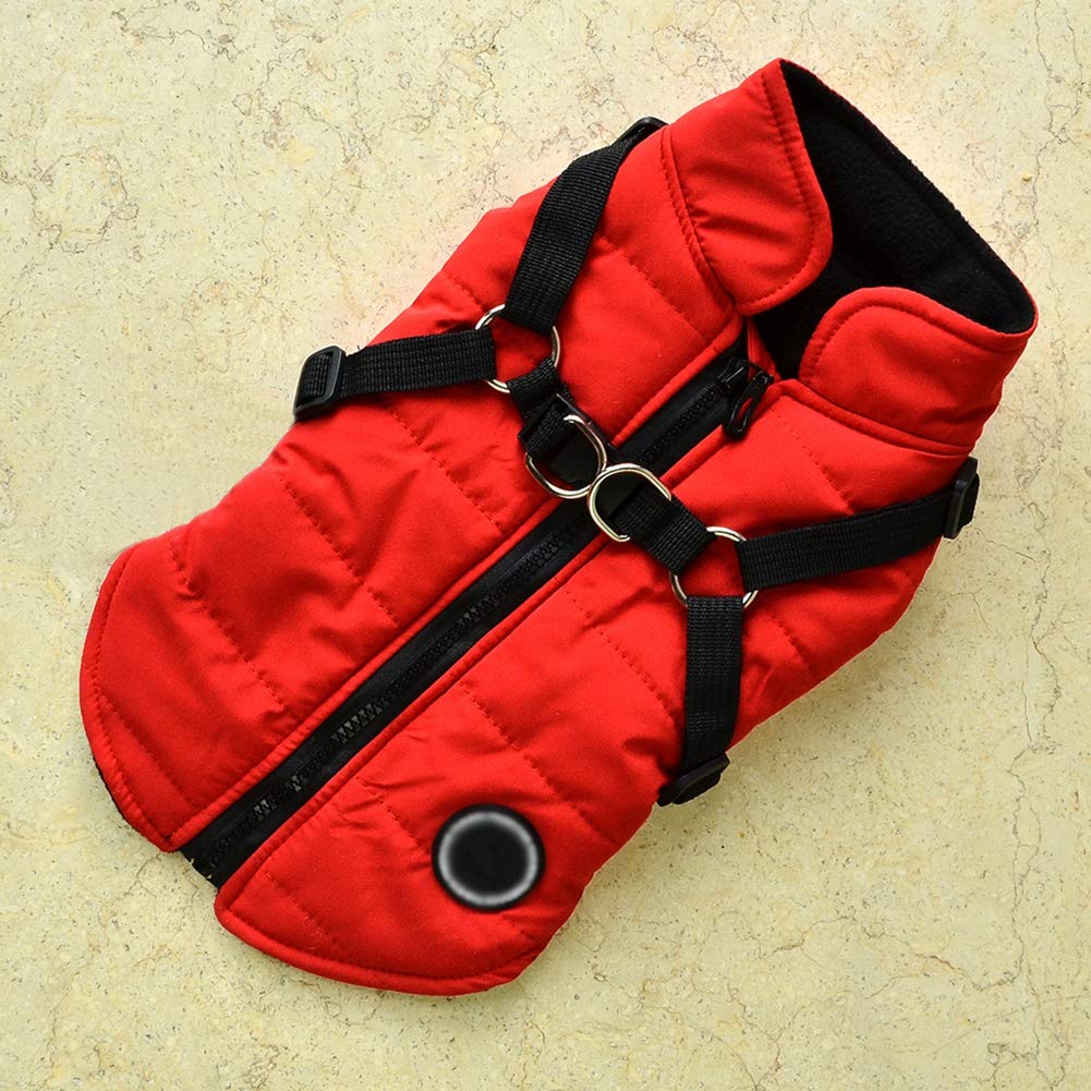 Norbi Pet Warm Jacket Small Dog Vest Harness Puppy Winter 2 in 1 Outfit