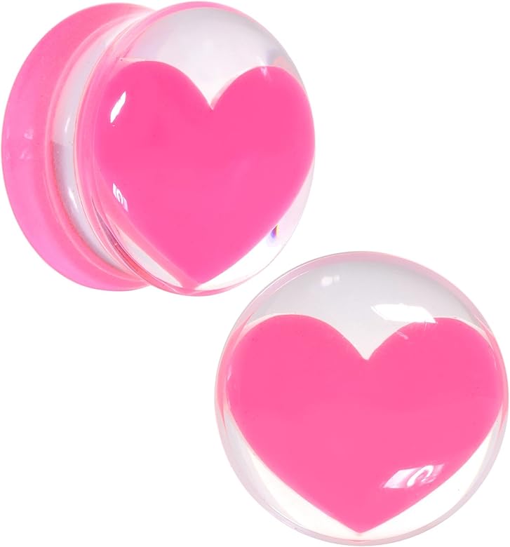 BodyCandy Acrílico Transparente Corazones Rosas Silla Oreja ...