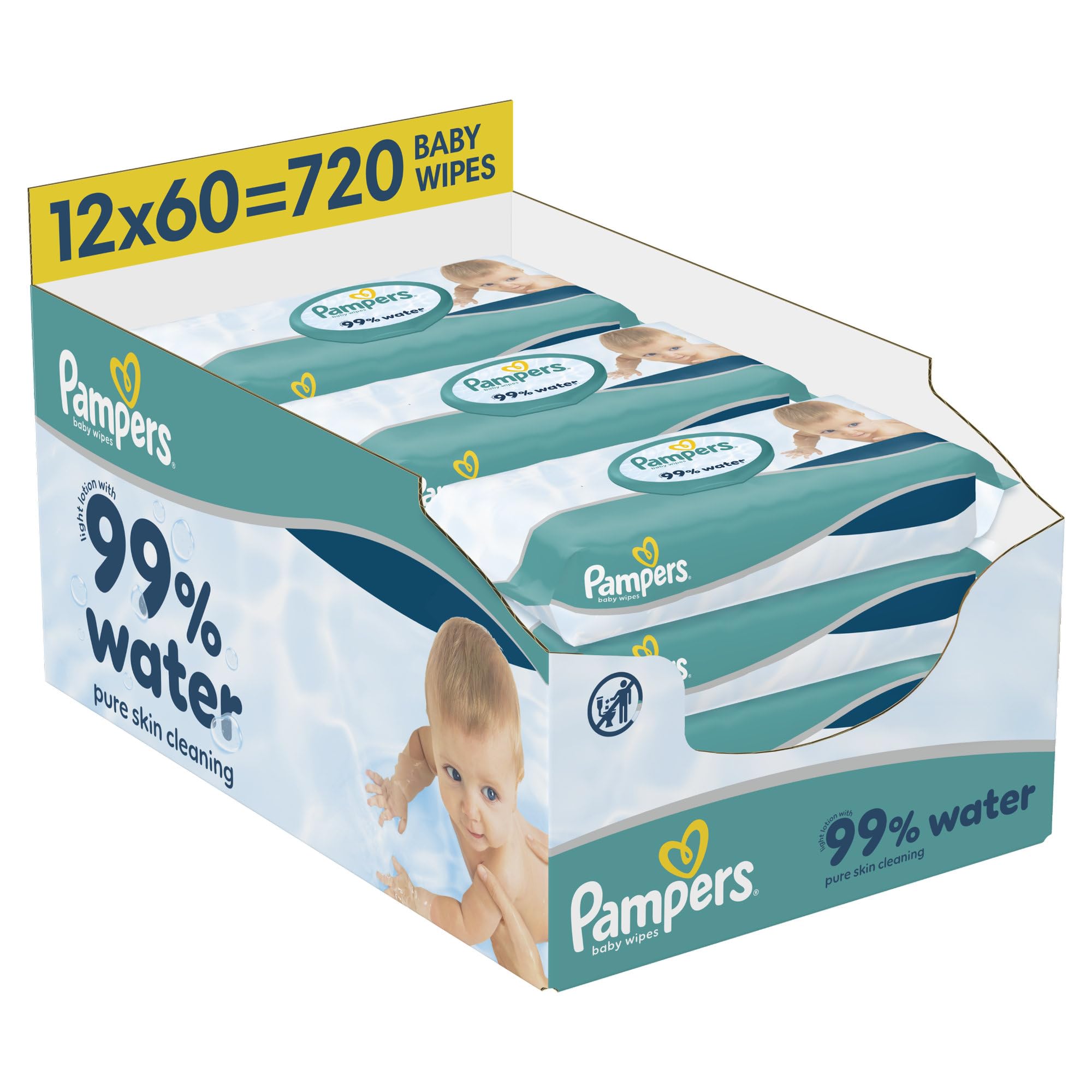 Pampers 99% Water Baby Wipes,...