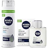 NIVEA MEN Sensitive Shaving Set for Men, Sensitive Shave Gel (7 Oz) + Soothing Post Shave Balm Aftershave (3.3 Fl Oz), Enriched with Chamomile Extract and Vitamin E, For Sensitive Skin