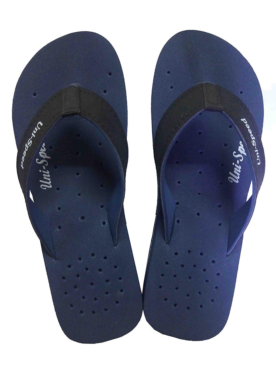 unispeed women's diabetic care + super soft flip-flops (navy orthopedic slippers)