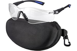 xaegistac Shooting Glasses Anti-fog Shooting Range Eye Protection, Adjustable Safety Glasses with Zipper Hard Case