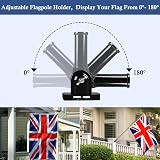 NQ Flag Pole Holder 1 Inch Aluminum Adjustable Mount Black view 3