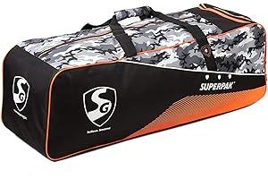 SG Superpak Cricket Kit Bag (Black/Camo Grey/Orange)